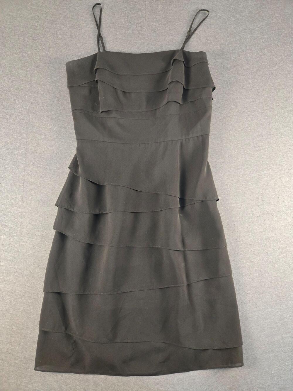 White House Black Market Dress Womens 6 Tiered Little Black Sheath Party